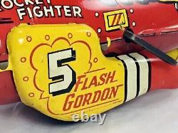 Vintage MARX TIN WINDUP FLASH GORDON ROCKET FIGHTER with Box