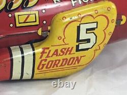 Vintage MARX TIN WINDUP FLASH GORDON ROCKET FIGHTER with Box