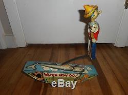 Vintage MARX Tin Litho Original 1939 Disney Pinocchio the Acrobat Wind up Toy