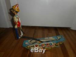 Vintage MARX Tin Litho Original 1939 Disney Pinocchio the Acrobat Wind up Toy