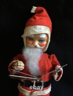 Vintage Made in Japan Tin Wind-Up Reading Santa Reading a Book