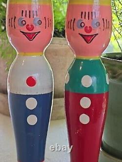 Vintage Made in West Germany Child's Wooden Bowling Skittles Game Complete w Box