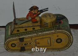 Vintage Marx 10 Doughboy Tank Toy Tin Windup 1930s