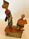 Vintage Marx 1930's Tin Litho Wind-Up Popeye and Olive Oyl Rooftop Dancers RARE