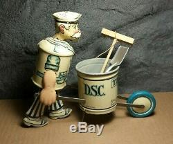 Vintage Marx 1930s Tidy Tim Tin Wind-Up Toy Street Cleaner Motor works