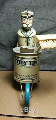 Vintage Marx 1930s Tidy Tim Tin Wind-Up Toy Street Cleaner Motor works