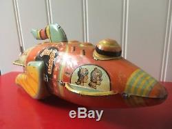 Vintage Marx 25th-Century Buck Rogers Wind-up tin toy Spaceship WORKING