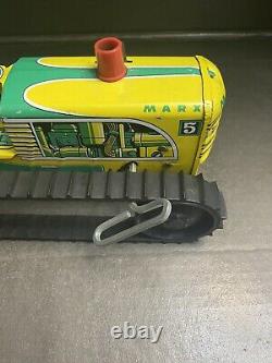 Vintage Marx #5 Sparkling climbing tractor With Box. Works Great And still sparks