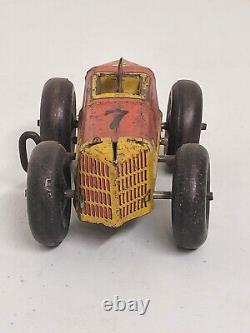 Vintage Marx #7 Midget Racer Race Car Wind Up Works Good Boattail Balloon Tire