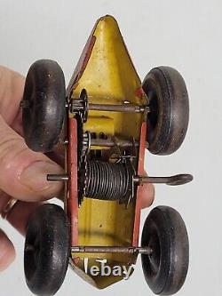 Vintage Marx #7 Midget Racer Race Car Wind Up Works Good Boattail Balloon Tire