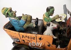 Vintage Marx Amos N Andy Tin Litho Wind Up Fresh Air Taxi Rumble Car