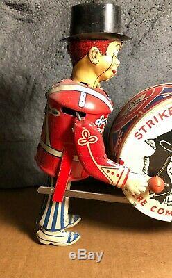 Vintage Marx Charlie McCarthy Strike Up The Band Wind-Up Tin Toy Works