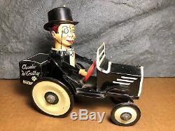 Vintage Marx Charlie McCarthy Wind-Up Tin Toy Bump N' Go Crazy Car Works