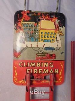 Vintage Marx Climbing Fireman In Original Box