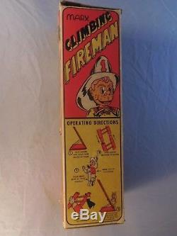 Vintage Marx Climbing Fireman In Original Box