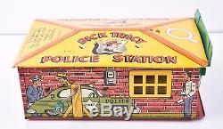 Vintage Marx DICK TRACY POLICE STATION WIND UP Tin Litho Original with box