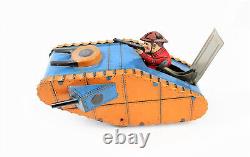 Vintage Marx Doughboy Army Tank Tin Litho Wind-up