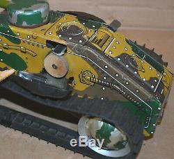Vintage Marx E12 Tin Litho WInd-Up Army Tank Great Condition