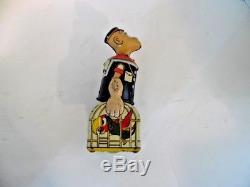 Vintage Marx Japan Tin Popeye With Parrots, Wind Up Toy. Works