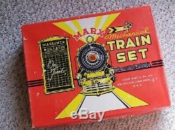 Vintage Marx Mercury NYC Wind Up Train Set with Track & Key! Never Run