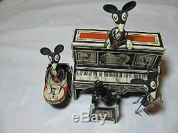 Vintage Marx Merry Makers Mouse Band Tin Wind Up Working Merrymakers