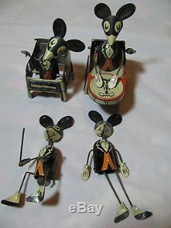 Vintage Marx Merrymakers Mouse Band Tin Wind Up Working
