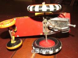 Vintage Marx Milton Berle Car Tin Wind Up Toy In Excellent Working Condition