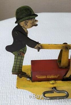 Vintage Marx Moon Mullins & Kayo Hand Car Train Toy Tin Litho Windup
