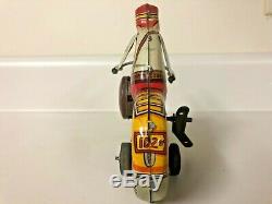 Vintage Marx Motorcycle Cop Tin Litho Toy Police Wind Up Nice Shape