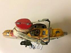 Vintage Marx Motorcycle Cop Tin Litho Toy Police Wind Up Nice Shape