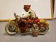 Vintage Marx Motorcycle Cop Tin Litho Toy Police Wind Up Nice Works