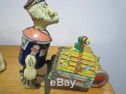 Vintage Marx Popeye Express Wind Up Tin Toy Fixed Parrot