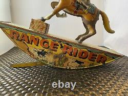 Vintage Marx Range Rider Wind Up Toy with Lasso Non-working