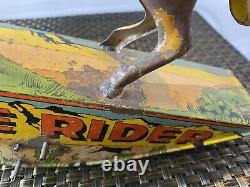Vintage Marx Range Rider Wind Up Toy with Lasso Non-working