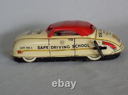 Vintage Marx Safe Driving School Mechanical Windup Tin Toy Car