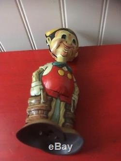 Vintage, Marx Tin Litho Wind Up Disney Pinocchio Walker Toy Eyes Move