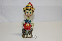 Vintage Marx Tin Litho Wind Up Disney Pinocchio Walker Toy Eyes Move VG L@@K
