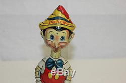 Vintage Marx Tin Litho Wind Up Disney Pinocchio Walker Toy Eyes Move VG L@@K