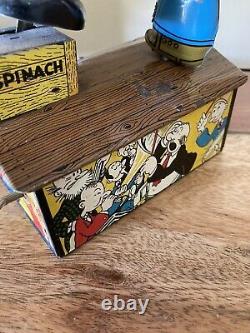 Vintage Marx Tin Litho Wind Up Popeye And Olive Oyl Jiggers Toy