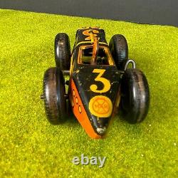 Vintage Marx Tin Wind-Up Race Car #3 with Driver 1940's