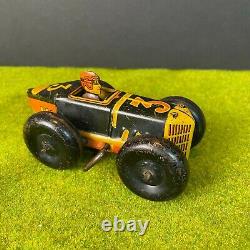 Vintage Marx Tin Wind-Up Race Car #3 with Driver 1940's