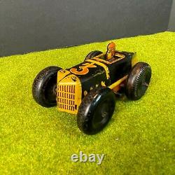 Vintage Marx Tin Wind-Up Race Car #3 with Driver 1940's