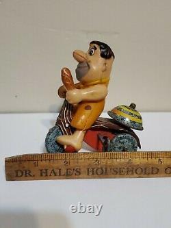 Vintage Marx Toy Fred Flintstone on Tricycle Wind Up Toy 1962