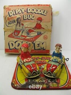 Vintage Marx Toys Dipsy Doodle Bug Game with Cars Game Board and Original Box