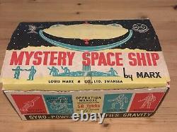 Vintage Marx Toys Mystery Space Ship Gyro Toy Set 1962 Rare Complete