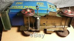 Vintage Marx Toys Police Patrol Truck Wind Up Good condition Motor works