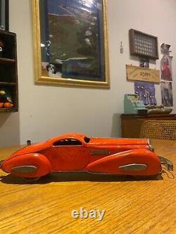 Vintage Marx Toys Red Tin Litho Streamliner Car Coupe OT711