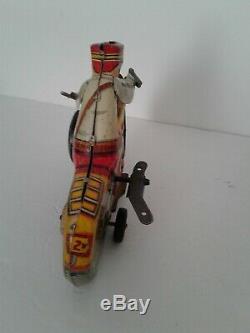Vintage Marx Toys Tin Wind Up Motorcycle Pursuit Police Racer