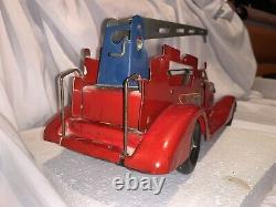 Vintage Marx VFD Fire Engine Water Tower Truck Wind Up Toy