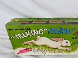 Vintage Mechanical Talking Rabbit Hunt Set Toy Game With Box As-Is Broken Durham
